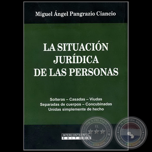 LA SITUACIÓN JURÍDICA DE LAS PERSONAS - Autor: MIGUEL ÁNGEL PANGRAZIO CIANCIO - Año 2010